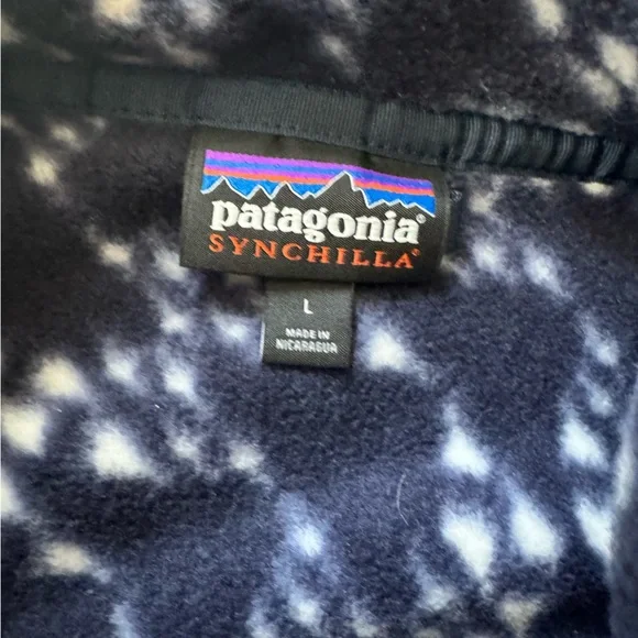 Patagonia Synchilla Snap-T Mens L Navy Geometric Fleece Pullover 25551 FA24 - Picture 4 of 5